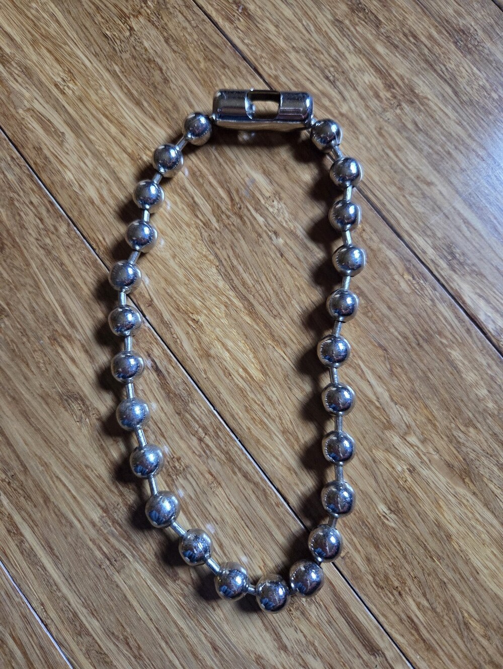 Vintage Silver Tone Graduated Ball Bead Statement Necklace 19" Chunky Y2K Skater